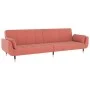 Sofá cama de 2 plazas con dos cojines terciopelo rosa de , Sofás - Ref: Foro24-337586, Precio: 308,55 €, Descuento: %
