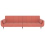 Sofá cama de 2 plazas con dos cojines terciopelo rosa de , Sofás - Ref: Foro24-337586, Precio: 313,80 €, Descuento: %