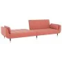 Sofá cama de 2 plazas con dos cojines terciopelo rosa de , Sofás - Ref: Foro24-337586, Precio: 308,55 €, Descuento: %