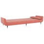 Sofá cama de 2 plazas con dos cojines terciopelo rosa de , Sofás - Ref: Foro24-337586, Precio: 313,80 €, Descuento: %