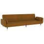 Sofá cama de 2 plazas con dos cojines terciopelo marrón de , Sofás - Ref: Foro24-337590, Precio: 285,23 €, Descuento: %