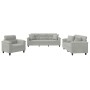 Juego de sofás con cojines 3 piezas tela microfibra gris claro de , Sofás - Ref: Foro24-3202303, Precio: 883,25 €, Descuento: %