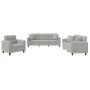 Sofagarnitur mit Kissen, 3-teilig, hellgrauer Mikrofaserstoff von , Sofas - Ref: Foro24-3202303, Preis: 867,73 €, Rabatt: %