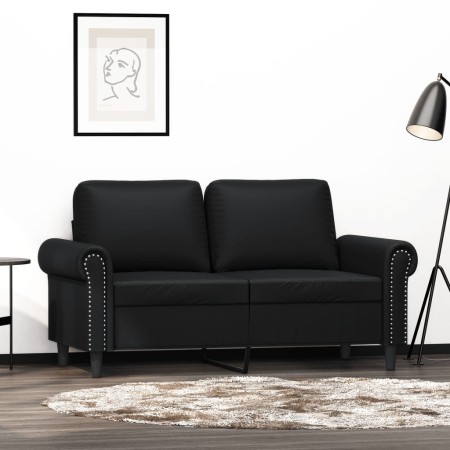 Sofá de 2 plazas de cuero sintético negro 120 cm de , Sofás - Ref: Foro24-359499, Precio: 235,83 €, Descuento: %
