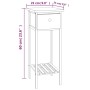 Mesa auxiliar con cajón madera maciza nogal 25x25x60 cm de , Mesas auxiliares - Ref: Foro24-350343, Precio: 45,79 €, Descuent...