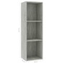 Estantería libros/mueble TV contrachapada hormigón 36x30x114cm de , Librerías y estanterías - Ref: Foro24-800139, Precio: 41,...