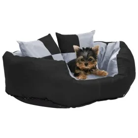 Cojín para perro reversible y lavable gris y negro 65x50x20 cm de , Camas para perros - Ref: Foro24-171207, Precio: 41,87 €, ...