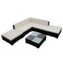 Set muebles de jardín y cojines 6 piezas ratán sintético negro de , Conjuntos de jardín - Ref: Foro24-42086, Precio: 473,10 €...