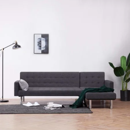 Sofá cama en forma de L poliéster gris oscuro de , Sofás - Ref: Foro24-282304, Precio: 399,81 €, Descuento: %