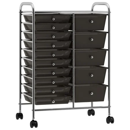 XXL portable storage cart with 15 black plastic drawers by , Cargo forklifts - Ref: Foro24-320407, Price: 115,36 €, Discount: %