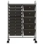 XXL portable storage cart with 15 black plastic drawers by , Cargo forklifts - Ref: Foro24-320407, Price: 115,36 €, Discount: %