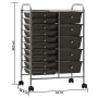 Carrito de almacenaje portátil XXL 15 cajones plástico negro de , Carretillas de carga - Ref: Foro24-320407, Precio: 118,05 €...