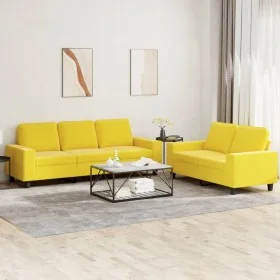 2-teilige Sofagarnitur aus hellgelbem Stoff von , Sofas - Ref: Foro24-3201903, Preis: 510,51 €, Rabatt: %