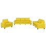 Juego de sofás 3 piezas tela amarillo claro de , Sofás - Ref: Foro24-3201871, Precio: 745,17 €, Descuento: %