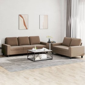 Juego de sofás 2 piezas tela marrón de , Sofás - Ref: Foro24-3201901, Precio: 539,21 €, Descuento: %