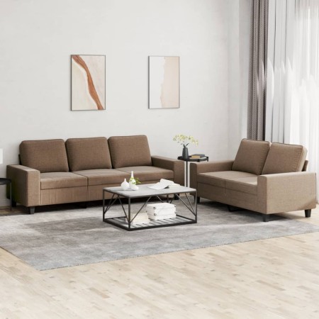 Juego de sofás 2 piezas tela marrón de , Sofás - Ref: Foro24-3201901, Precio: 539,21 €, Descuento: %