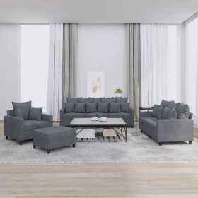 Juego de sofás con cojines 4 piezas terciopelo gris oscuro de , Sofás - Ref: Foro24-3201691, Precio: 667,77 €, Descuento: %