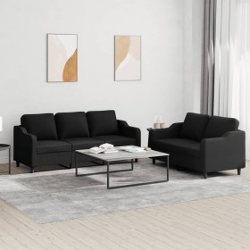 Juego de sofás con cojines 2 piezas tela negro de , Sofás - Ref: Foro24-3201838, Precio: 469,08 €, Descuento: %