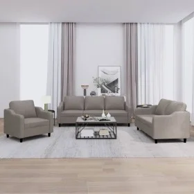 Sofa set with cushions 3 pieces taupe gray fabric by , Sofas - Ref: Foro24-3201777, Price: 619,51 €, Discount: %