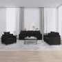3-piece black velvet sofa set with cushions by , Sofas - Ref: Foro24-3201685, Price: 632,20 €, Discount: %