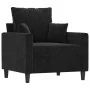 3-piece black velvet sofa set with cushions by , Sofas - Ref: Foro24-3201685, Price: 632,20 €, Discount: %