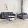Juego de sofás con cojines 2 piezas terciopelo gris oscuro de , Sofás - Ref: Foro24-3201721, Precio: 463,65 €, Descuento: %