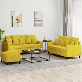 Juego de sofás con cojines 3 piezas terciopelo amarillo de , Sofás - Ref: Foro24-3201716, Precio: 434,23 €, Descuento: %