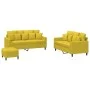 Juego de sofás con cojines 3 piezas terciopelo amarillo de , Sofás - Ref: Foro24-3201716, Precio: 434,23 €, Descuento: %