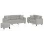 Juego de sofás con cojines 3 piezas tela microfibra gris claro de , Sofás - Ref: Foro24-3202357, Precio: 656,43 €, Descuento: %