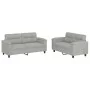Juego de sofás con cojines 2 piezas tela microfibra gris claro de , Sofás - Ref: Foro24-3202315, Precio: 450,30 €, Descuento: %