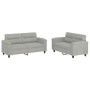 Juego de sofás con cojines 2 piezas tela microfibra gris claro de , Sofás - Ref: Foro24-3202315, Precio: 517,29 €, Descuento: %