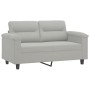 Juego de sofás con cojines 2 piezas tela microfibra gris claro de , Sofás - Ref: Foro24-3202315, Precio: 517,29 €, Descuento: %