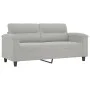 Sofagarnitur mit Kissen, 2-teilig, hellgrauer Mikrofaserstoff von , Sofas - Ref: Foro24-3202315, Preis: 450,30 €, Rabatt: %