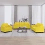 Juego de sofás con cojines 3 piezas tela amarillo claro de , Sofás - Ref: Foro24-3201775, Precio: 555,77 €, Descuento: %