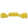 Juego de sofás con cojines 3 piezas tela amarillo claro de , Sofás - Ref: Foro24-3201775, Precio: 566,80 €, Descuento: %