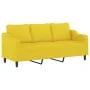 Juego de sofás con cojines 3 piezas tela amarillo claro de , Sofás - Ref: Foro24-3201775, Precio: 555,77 €, Descuento: %