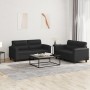 Juego de sofás con cojines 2 piezas cuero sintético negro de , Sofás - Ref: Foro24-3202362, Precio: 420,72 €, Descuento: %