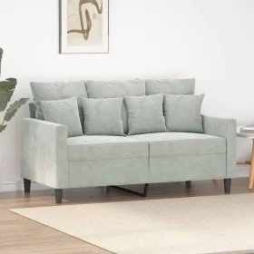 Sofá de 2 plazas de terciopelo gris claro 120 cm de , Sofás - Ref: Foro24-359293, Precio: 247,80 €, Descuento: %