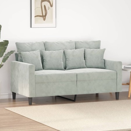 Sofá de 2 plazas de terciopelo gris claro 120 cm de , Sofás - Ref: Foro24-359293, Precio: 198,29 €, Descuento: %