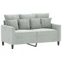 2-Sitzer-Sofa aus hellgrauem Samt, 120 cm von , Sofas - Ref: Foro24-359293, Preis: 247,80 €, Rabatt: %