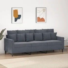 Sofá de 3 plazas terciopelo gris oscuro 180 cm de , Sofás - Ref: Foro24-359314, Precio: 254,40 €, Descuento: %