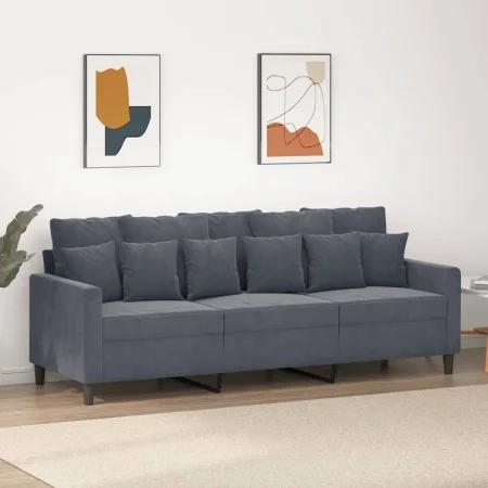 Sofá de 3 plazas terciopelo gris oscuro 180 cm de , Sofás - Ref: Foro24-359314, Precio: 254,40 €, Descuento: %