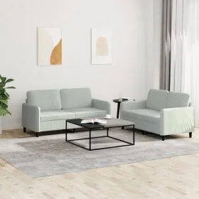 Juego de sofás 2 piezas terciopelo gris claro de , Sofás - Ref: Foro24-3201974, Precio: 342,74 €, Descuento: %