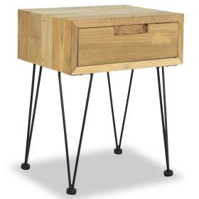 Mesita de noche de teca maciza 40x30x50 cm de vidaXL, Mesitas de noche - Ref: Foro24-244576, Precio: 80,85 €, Descuento: %
