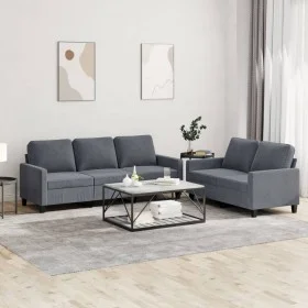 Juego de sofás con cojines 2 piezas terciopelo gris oscuro de , Sofás - Ref: Foro24-3201517, Precio: 497,39 €, Descuento: %