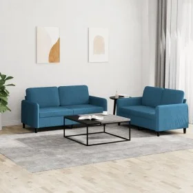 Juego de sofás 2 piezas terciopelo azul de , Sofás - Ref: Foro24-3201983, Precio: 477,74 €, Descuento: %
