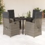 Set comedor de jardín 5 piezas con cojines ratán sintético gris en Conjuntos de jardín | Comprar online en Foru.es