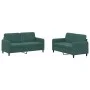 Dark green velvet 2-piece sofa set by , Sofas - Ref: Foro24-3201976, Price: 457,27 €, Discount: %
