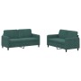 Juego de sofás 2 piezas terciopelo verde oscuro de , Sofás - Ref: Foro24-3201976, Precio: 465,31 €, Descuento: %