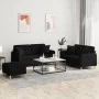 Juego de sofás con cojines 3 piezas tela negro de , Sofás - Ref: Foro24-3202114, Precio: 511,60 €, Descuento: %